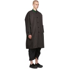 132 5. ISSEY MIYAKE Grey Collarless Long Coat