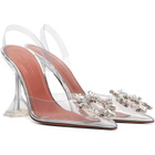 Amina Muaddi Transparent Begum Glass Sling 95 Heels