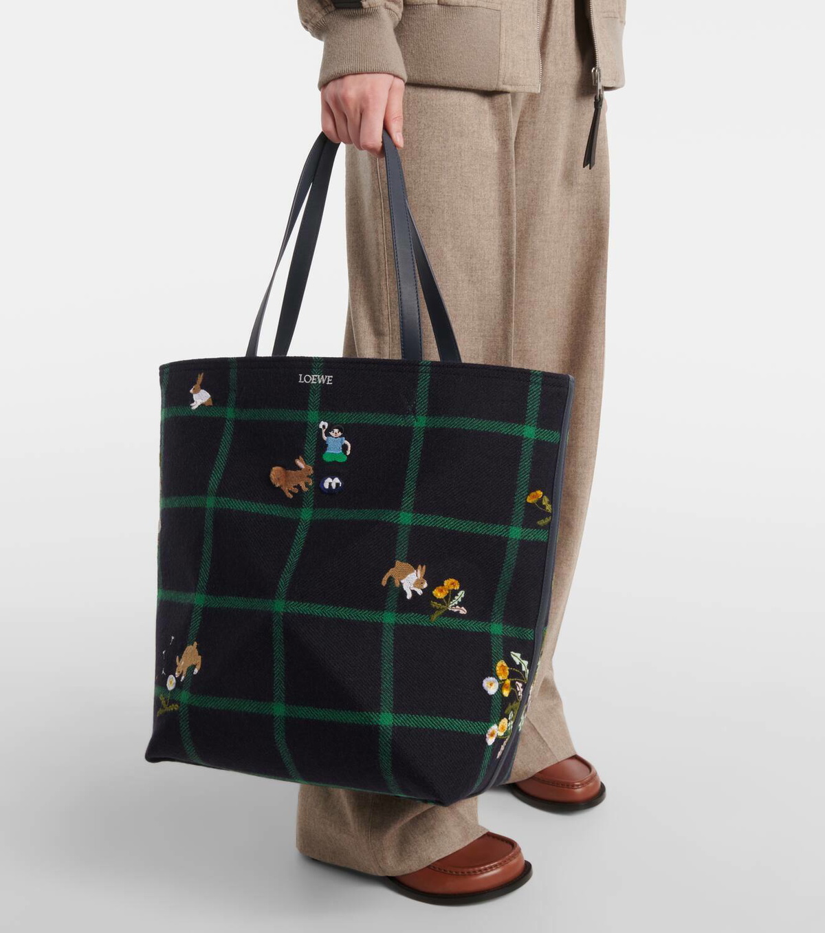 Loewe Bunny XL Puzzle Fold canvas tote bag Loewe