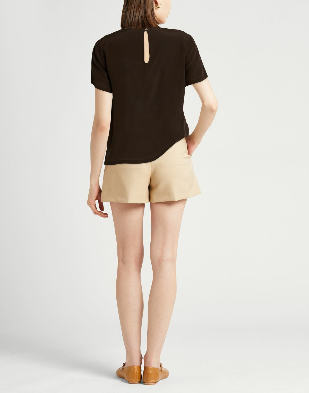 120% Lino Womens Top Dark in Brown