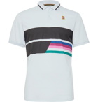 Nike Tennis - NikeCourt Advantage Printed DRI-Fit Tennis Polo Shirt - Men - Light blue