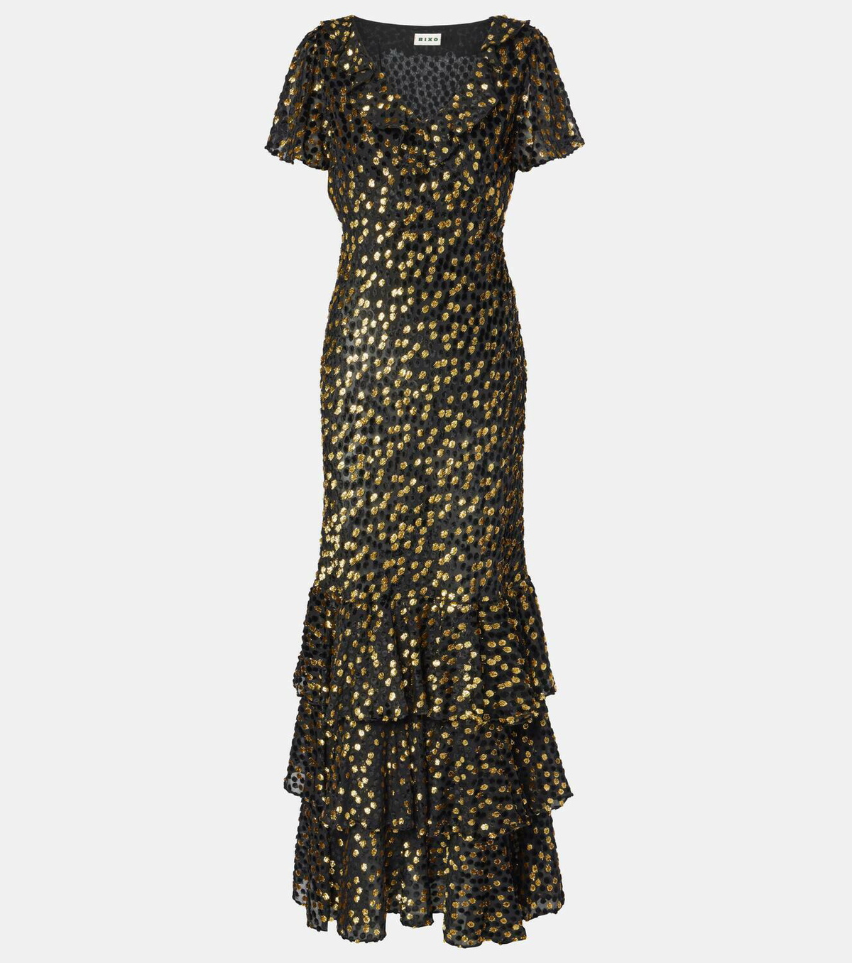 Rixo Amelle embellished tiered maxi dress Rixo