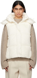 Moncler Off-White Luzule Faux-Fur Down Vest