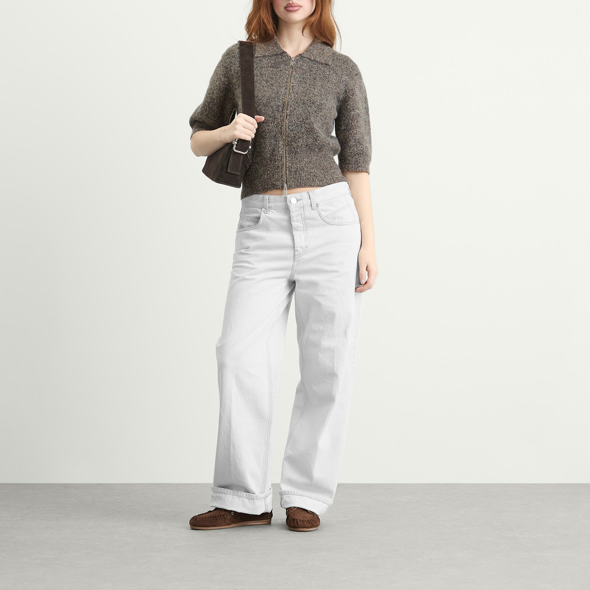 Samsøe Samsøe Women's Sakelsie Hairy Knit Cardigan in Fossil Melange