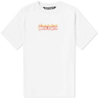 Palm Angels Men's Burning Logo T-Shirt in Off White/Black