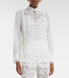 Zimmermann Floral lace ramie shirt