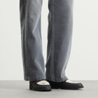 Duke + Dexter Men's Wilde Cracked Spider Penny Loafer in Black/White