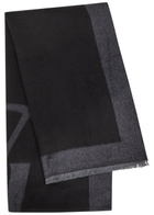 Saint Laurent Cassandra Logo Silk Scarf - Black - One Size