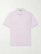 Canali - Cotton and Silk-Blend Polo Shirt - Purple