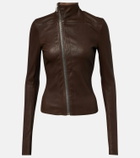 Rick Owens Gary leather and cotton-blend jacket