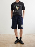 Human Made - Straight-Leg Logo-Print Cotton-Twill Shorts - Blue