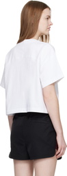 Casablanca White Butterfly Boxy Cropped T-shirt