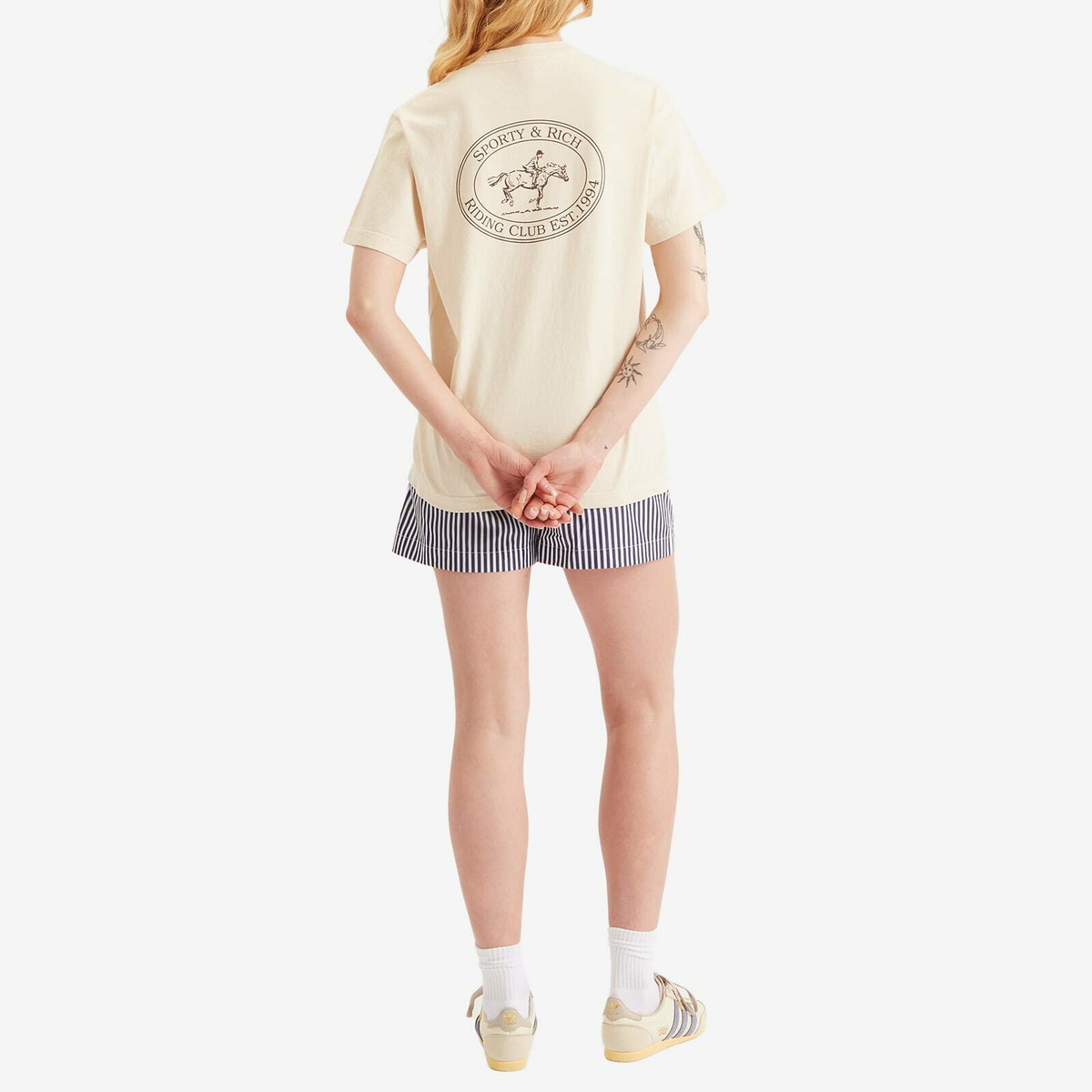 Sporty & Rich Women's Riding Club T-Shirt in Cream