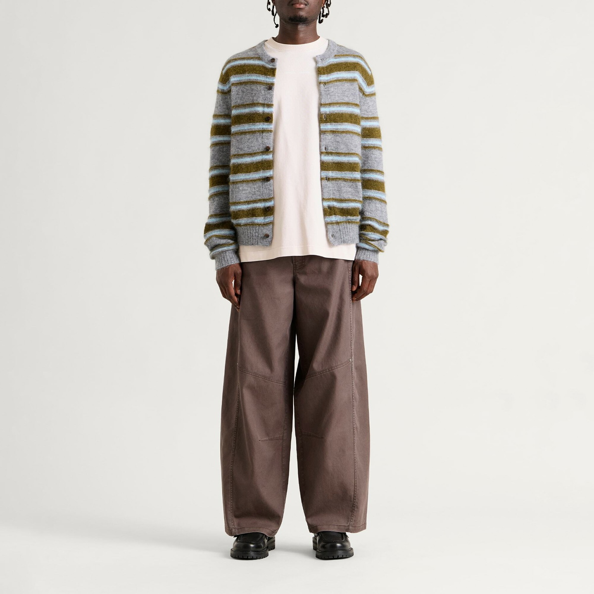 END. x Samsøe Samsøe Sarowe Cardigan in Grey Mel Multi St.