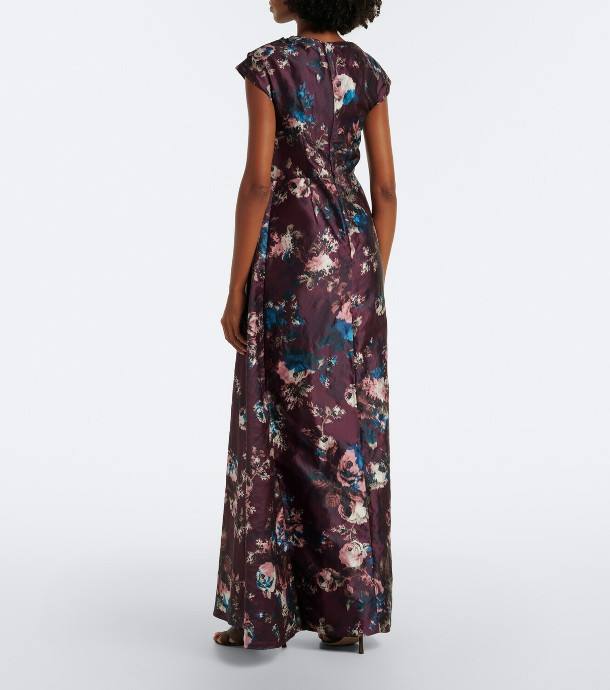 Erdem Draped floral satin gown