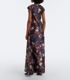 Erdem Draped floral satin gown