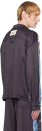 Charles Jeffrey LOVERBOY Navy & Blue Silky Oversized 'Denim' Jacket