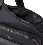 HUGO BOSS - Textured Leather-Trimmed Shell Messenger Bag - Blue