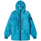 Stone Island Men's Crinkle Reps Hooded Down Jacket in Turquoise