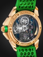 Jacob & Co. - Epic X Limited Edition Hand-Wound Skeleton Chronograph 44mm 18-Karat Rose Gold and Rubber Watch, Ref. No. EX120.43.AC.AC.ABRUA