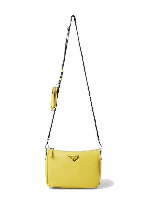Photo: Logo Plaque Crossbody Bag in Yellow
