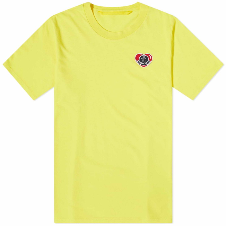 Photo: Moncler Men's Heart Logo T-Shirt in Yellow