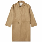 Uniform Bridge Men's Single Balmacaan Coat in Khaki Brown