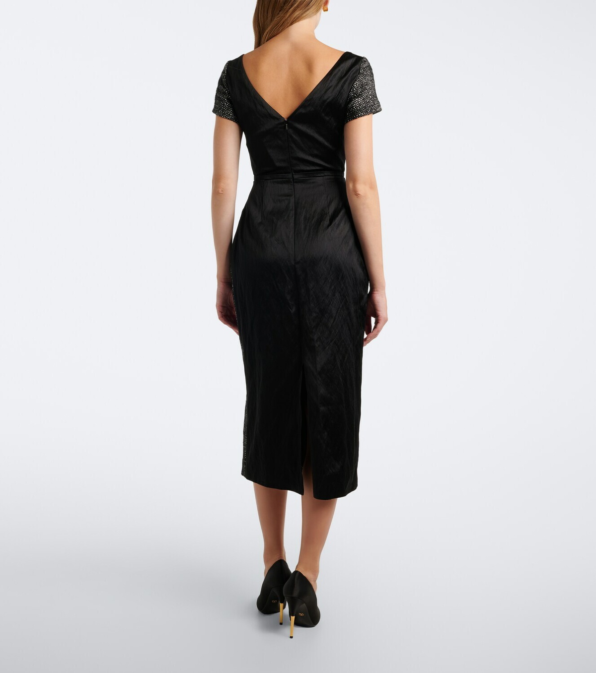 Erdem Embroidered wool-blend midi dress