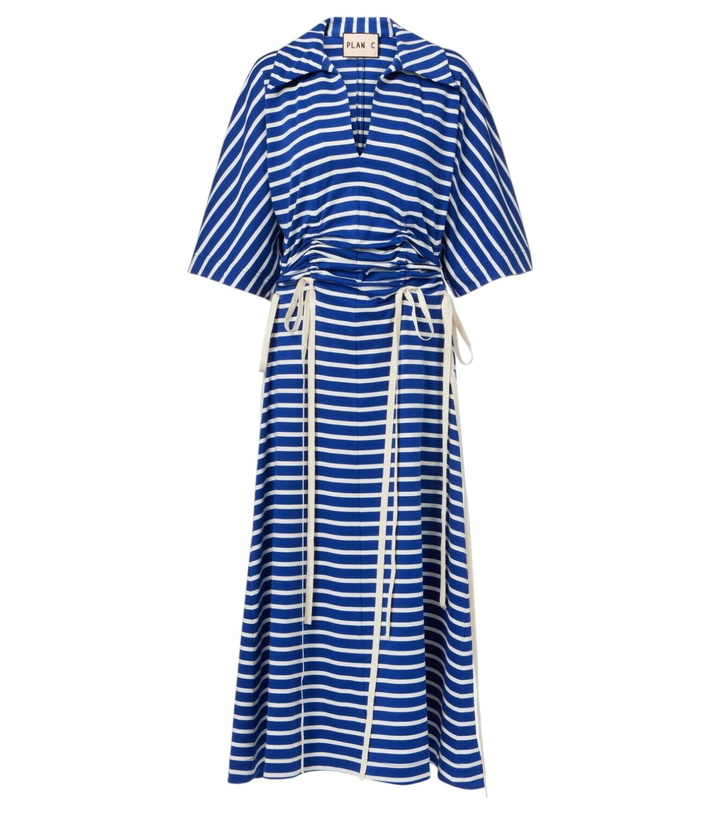 Photo: Plan C Striped cotton jersey midi dress