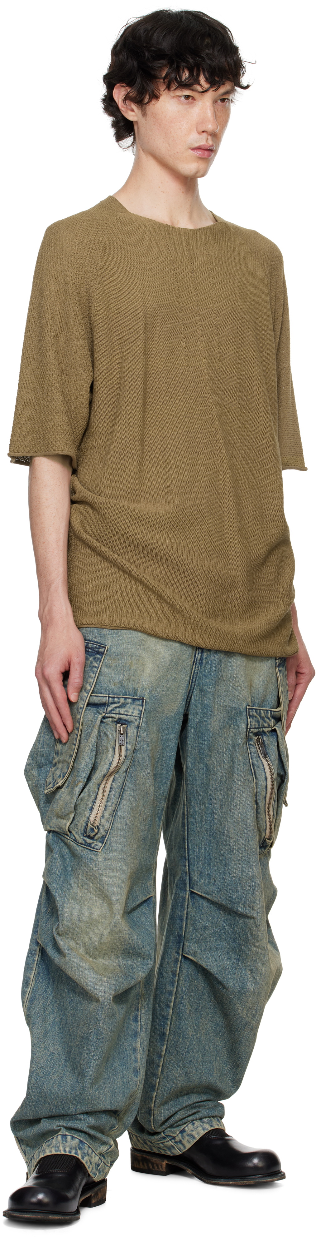 DEVOA Blue Denim Cargo Pants