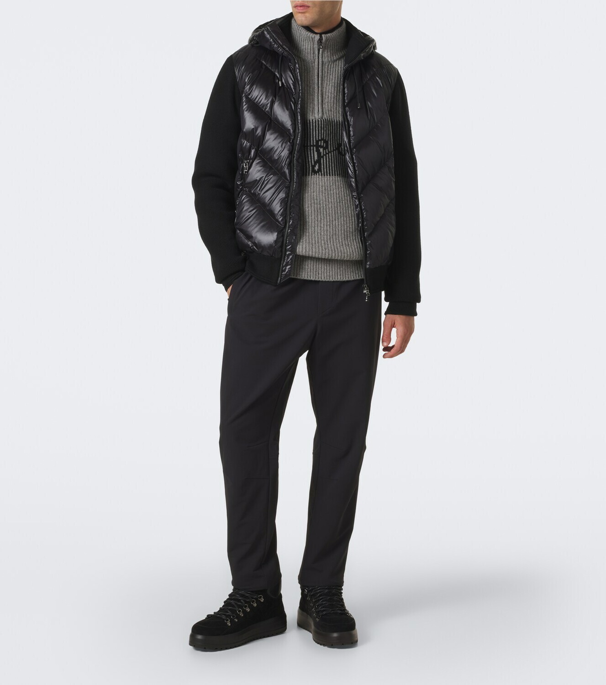 Bogner Loris logo yak half-zip sweater