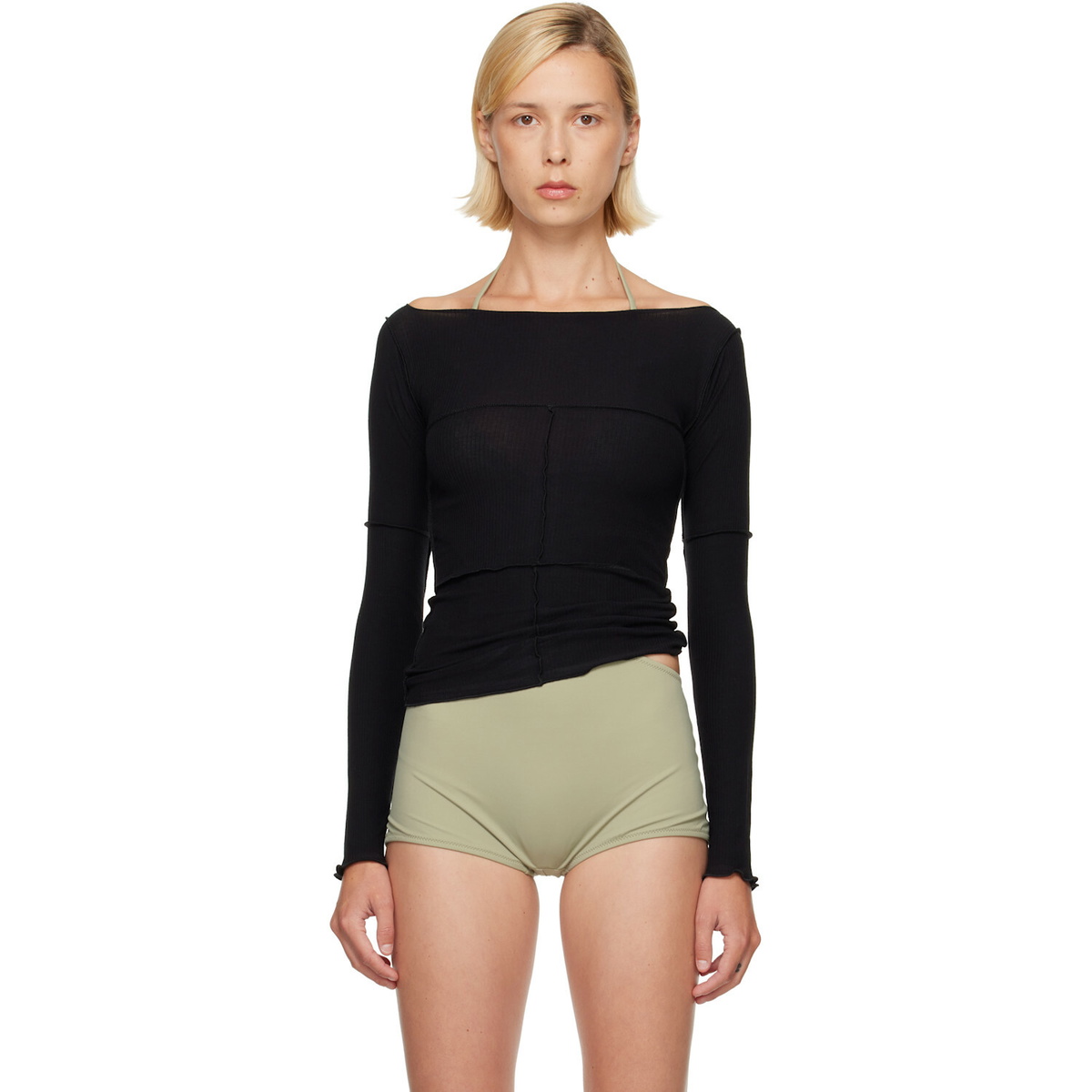 Baserange SSENSE Exclusive Black Cinder Long Sleeve Top