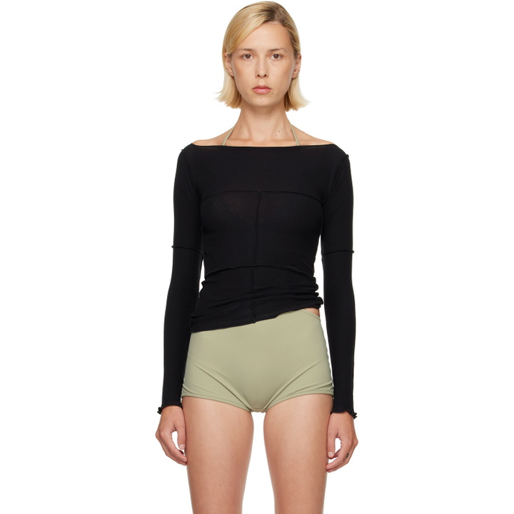Photo: Baserange SSENSE Exclusive Black Cinder Long Sleeve Top