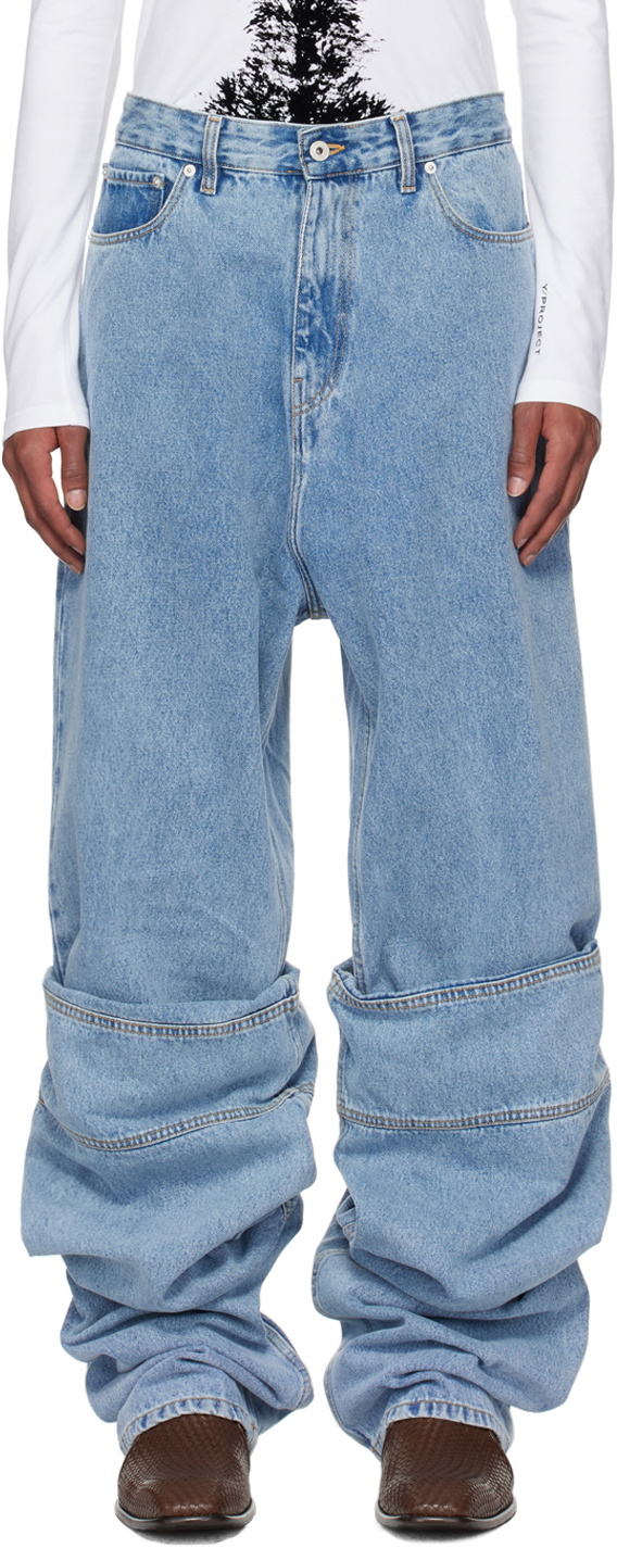 Y/PROJECT Draped Cuff Jeans ドレープカフジーンズ Y/Project Blue Draped Cuff Jeans Y/Project