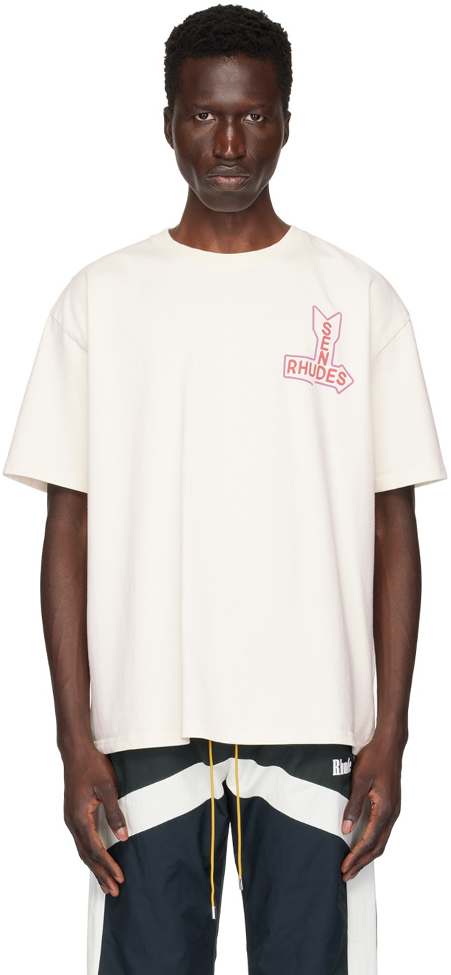 SSENSE Exclusive Off-White 'Send Rhudes' T-Shirt by Rhude on Sale