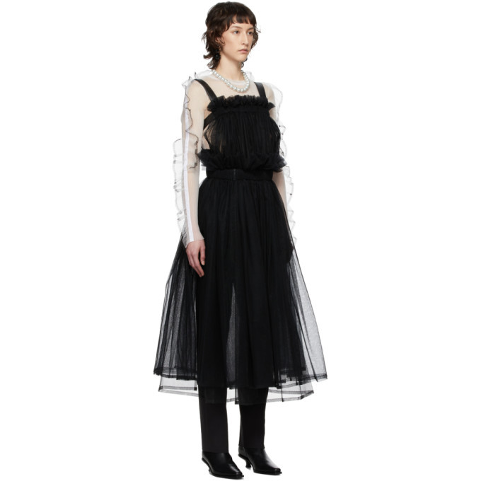 Noir Kei Ninomiya Black Tulle Bib Suspender Dress Noir Kei Ninomiya
