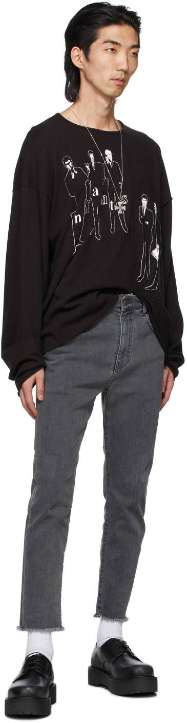 Enfants Riches Déprimés Black Graphic Surveillance Long Sleeve T-Shirt
