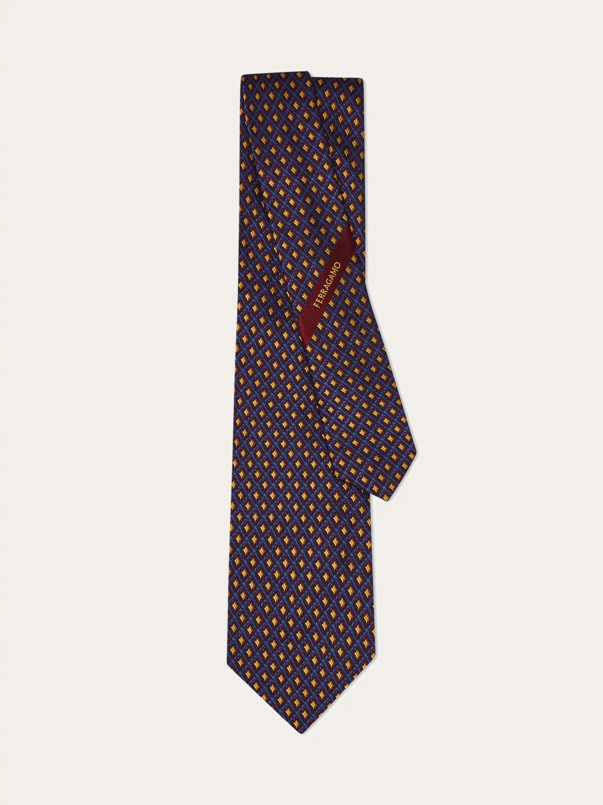 Ferragamo Mens Jacquard tie - Infinite Inspirations in Red