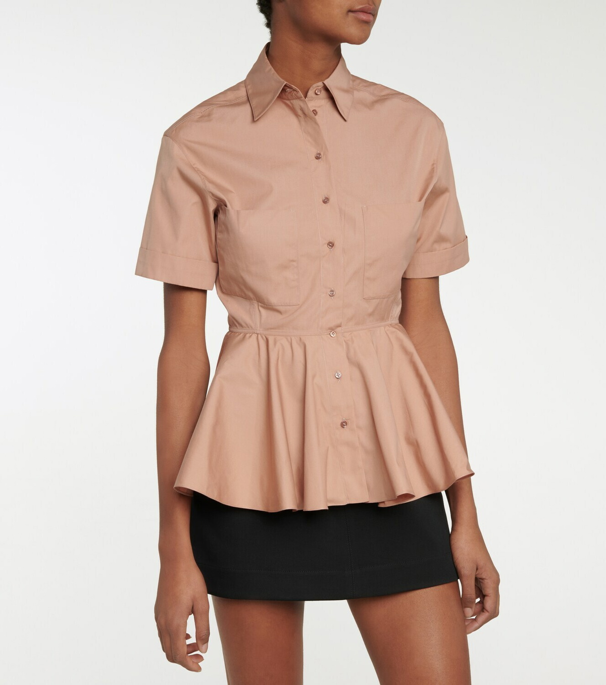 Alaïa Peplum cotton poplin shirt