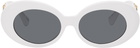 Versace White Medusa Biggie Oval Sunglasses