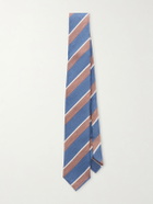 De Petrillo - 7cm Striped Silk and Linen-Blend Tie