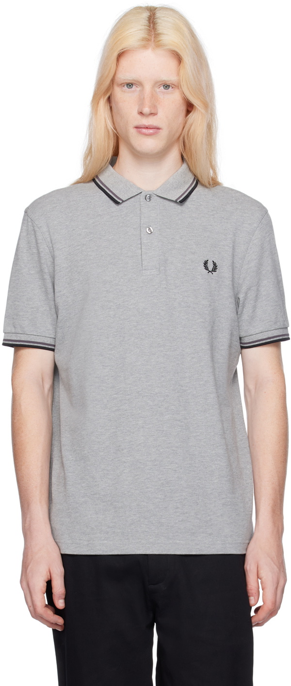 Grey fred perry shirt best sale