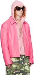 Acne Studios Pink Zip Leather Jacket