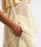 Zimmermann Mahon knitted ruffled lace top