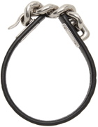 Saint Laurent Black Croc Chain Bracelet