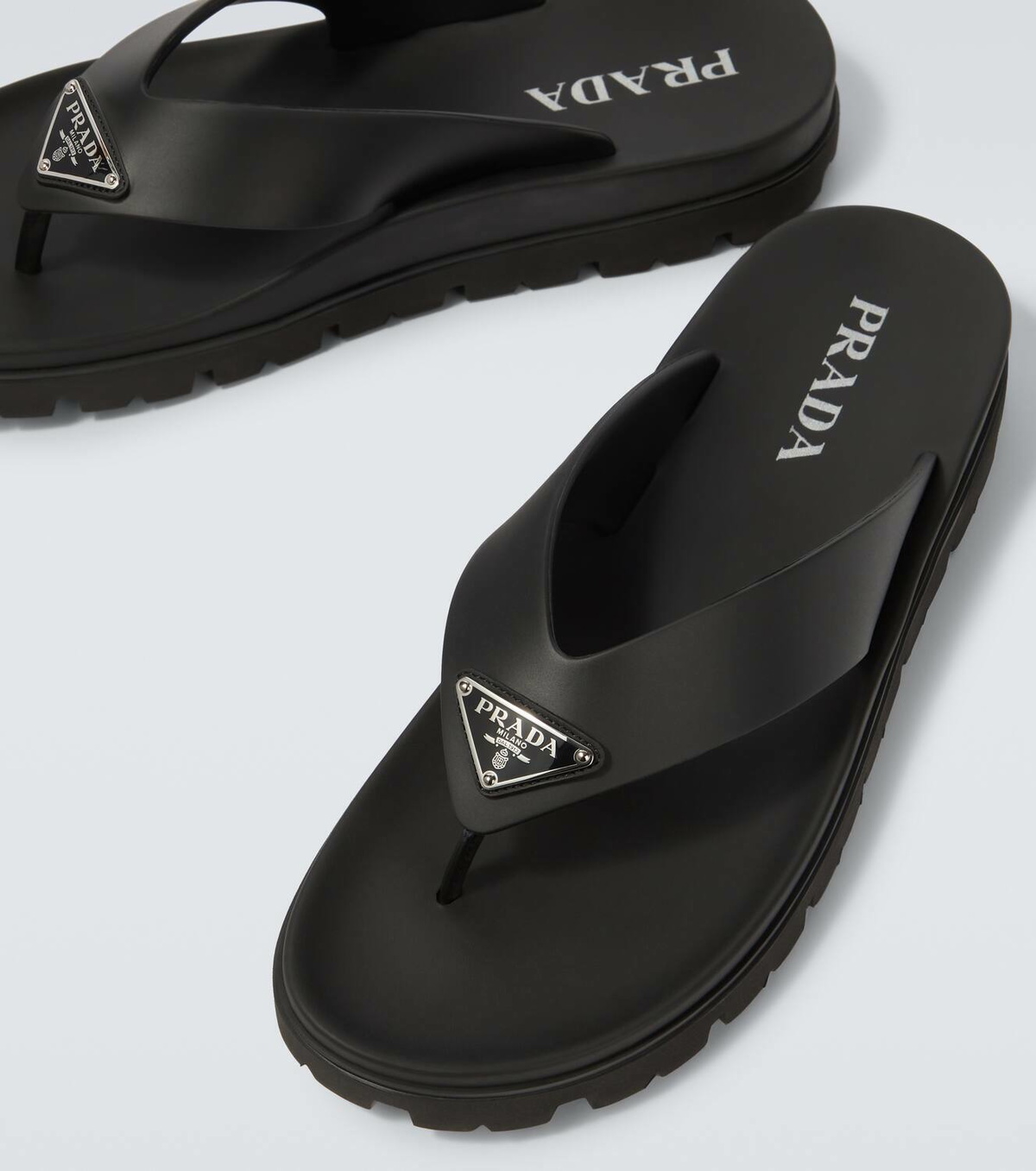 Prada Logo thong sandals