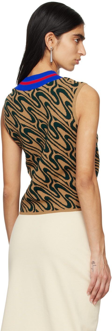 Dries Van Noten Brown Stripe Vest