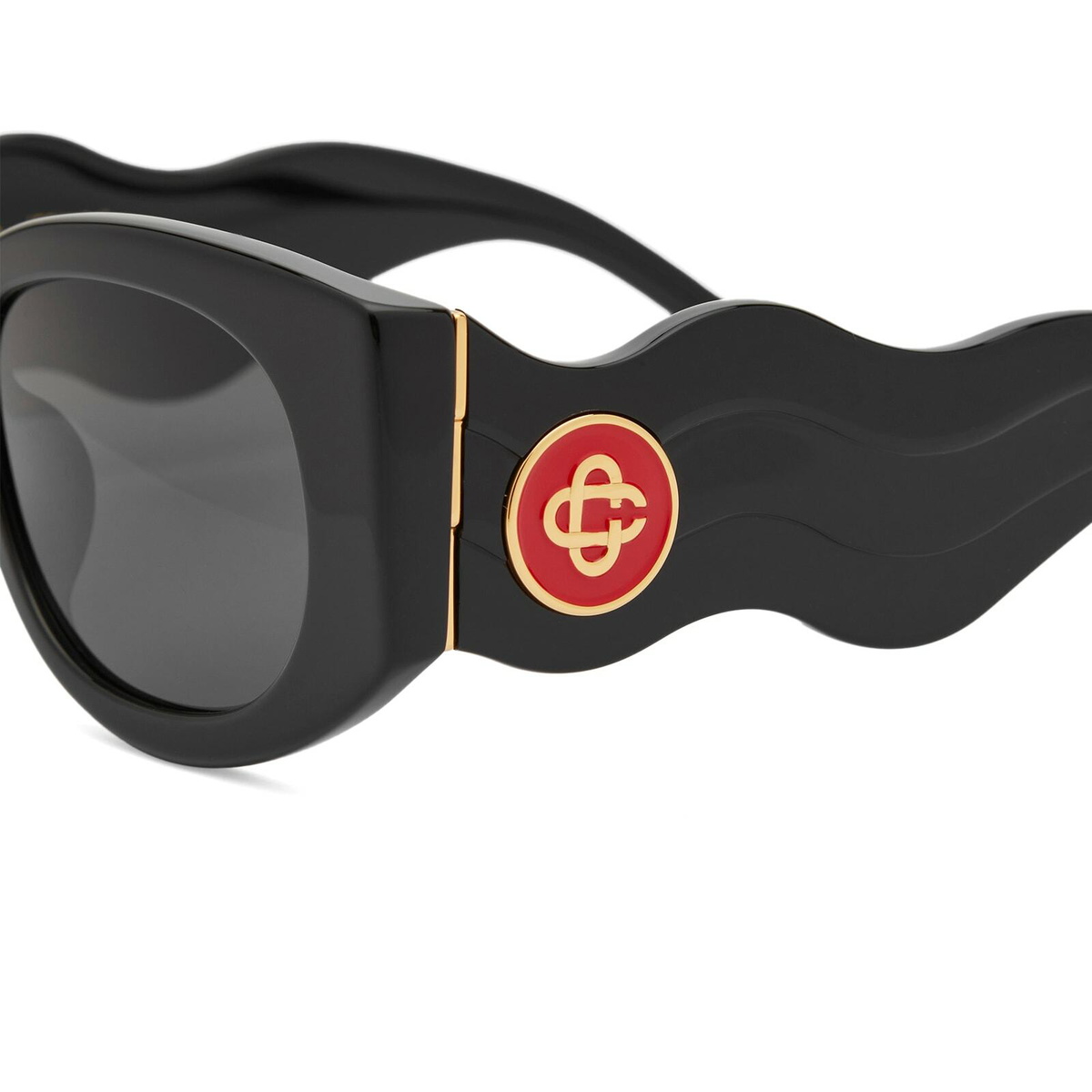 Casablanca Women's Oval Wave Sunglasses in Black 