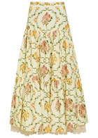 Agua BY Agua Bendita Anis Floral-print Linen Maxi Skirt Multicoloured