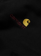 Carhartt WIP - Logo-Embroidered Cotton-Blend Jersey Zip-Up Hoodie - Black
